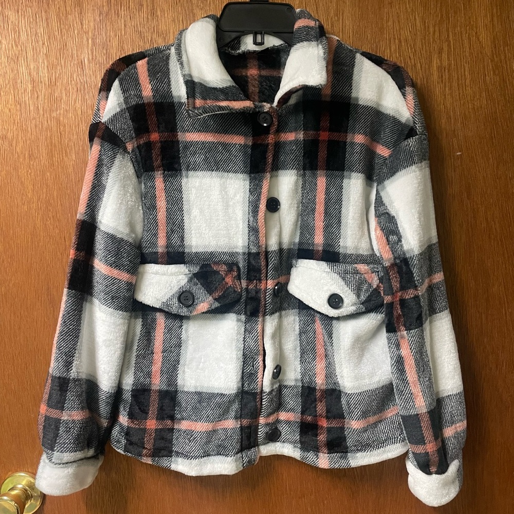 SHEIN Checkered Button-Up Jacket